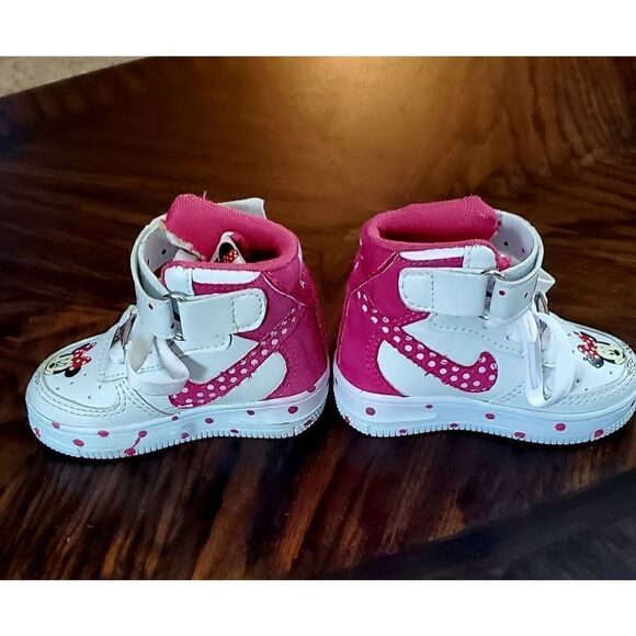 COLLECTIBLE SPECIAL EDITION MINNIE MOUSE NIKE AIR FORCE 1'S HIGH TOPS - Picture 6 of 10